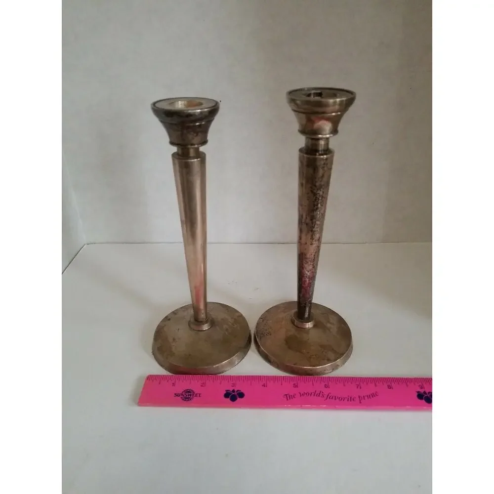 Pottery Barn Pair Of Silverplated 8.5